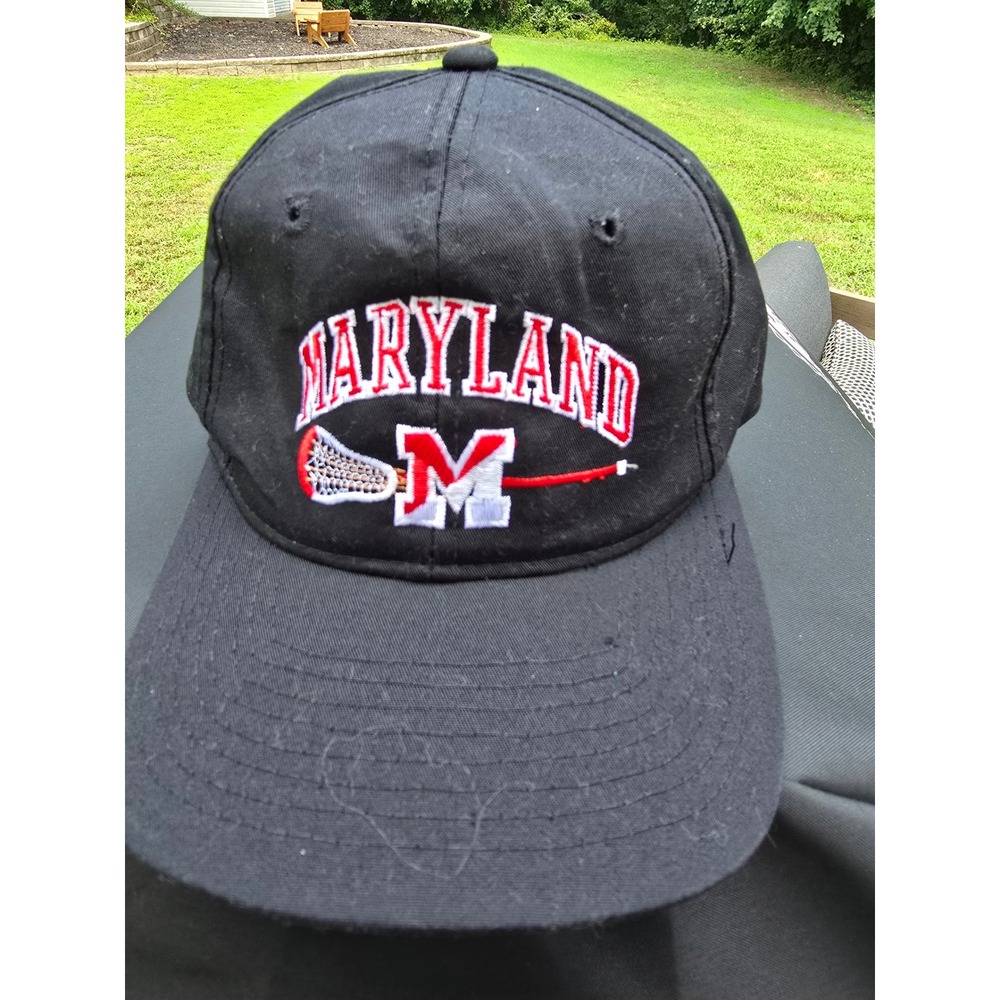 Vintage Maryland Lacrosse Hat Yupoong Snapback Black Green Underbrim Terrapins